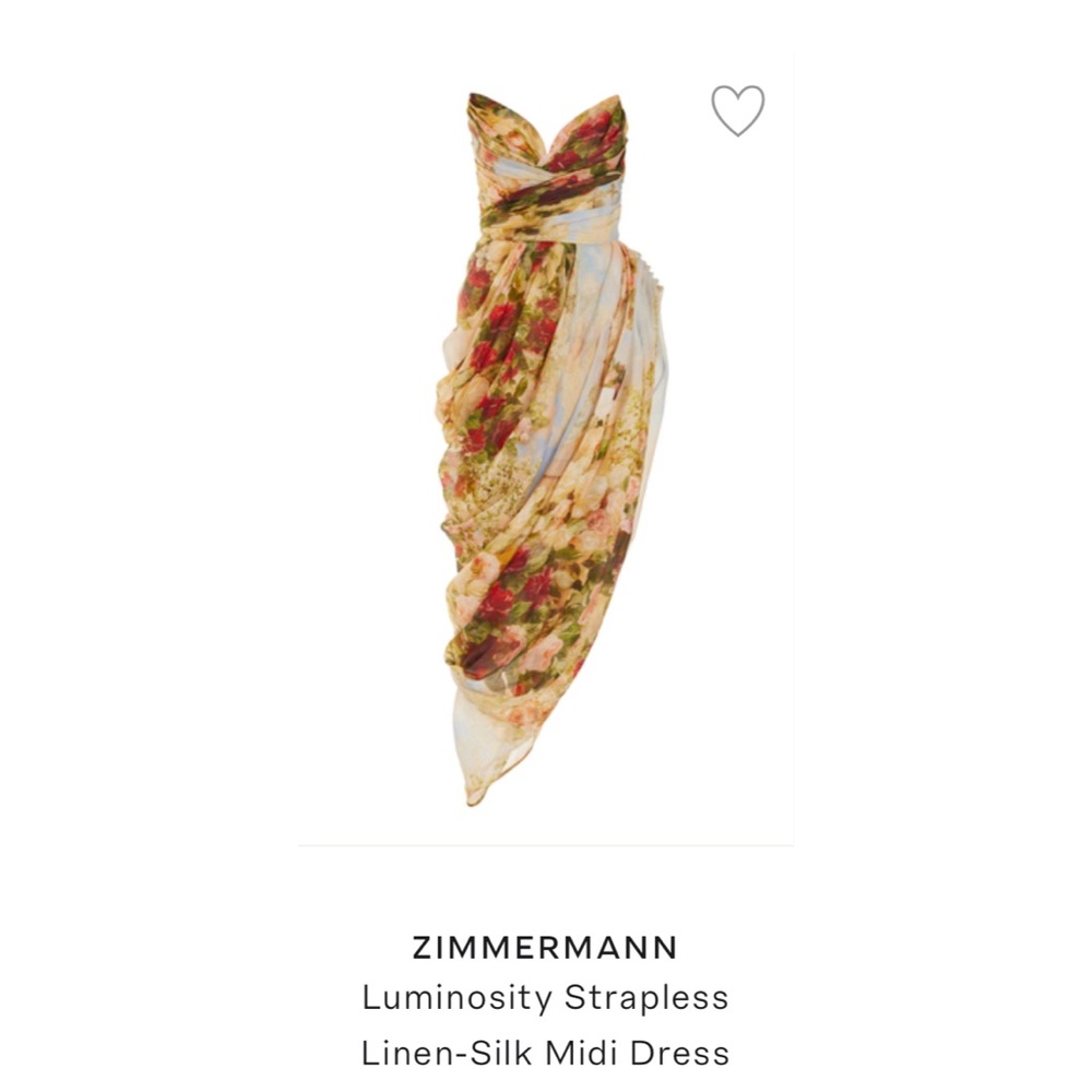 Zimmermann Luminosity Strapless Midi Dress in Rosy Garden - Picture 5 of 9